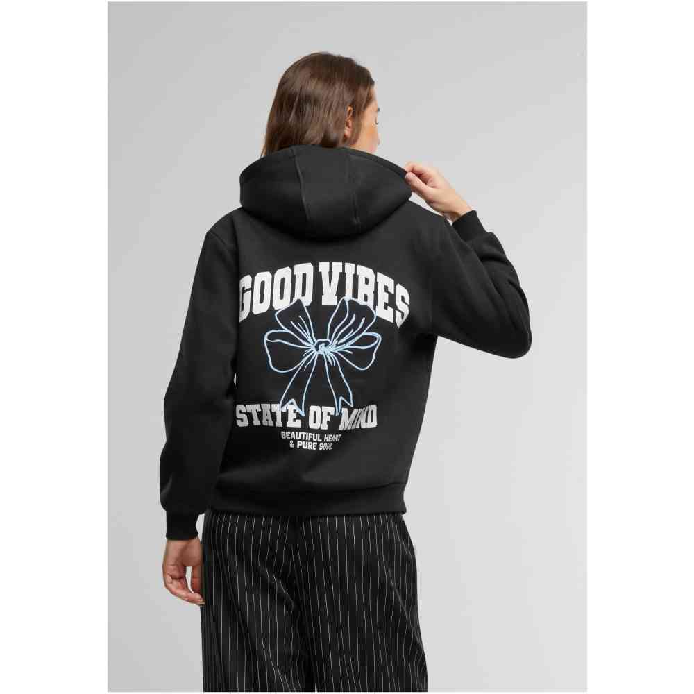Miss Tee - Good Vibes Bow Fluffy Hoodie/trui - Zwart